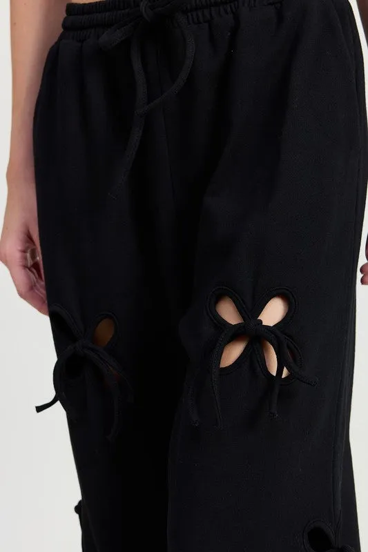 French Terry Pants With Cutout Details