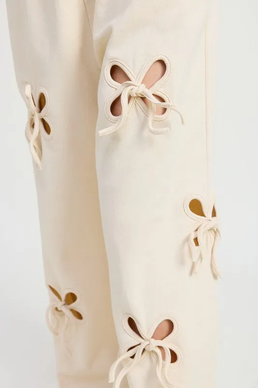French Terry Pants With Cutout Details