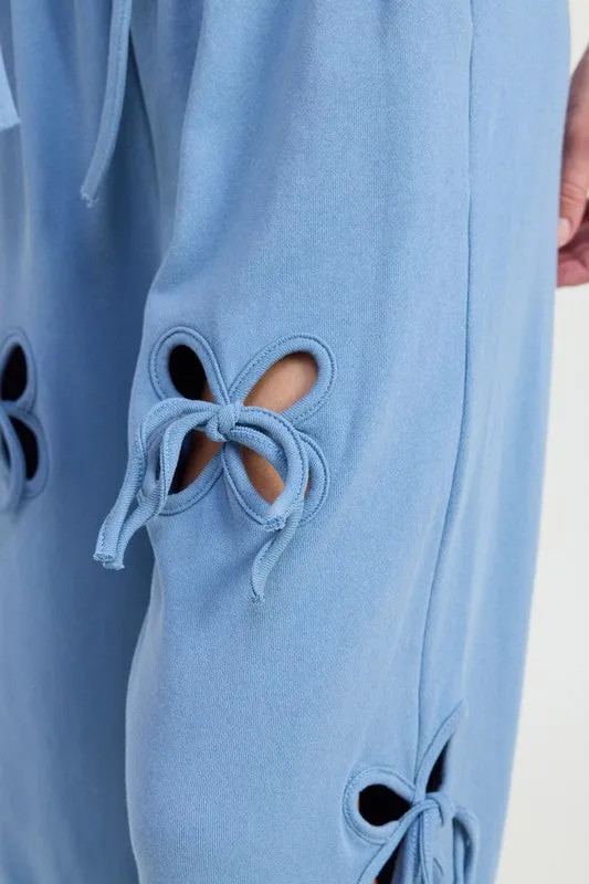 French Terry Pants With Cutout Details