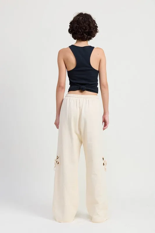 French Terry Pants With Cutout Details