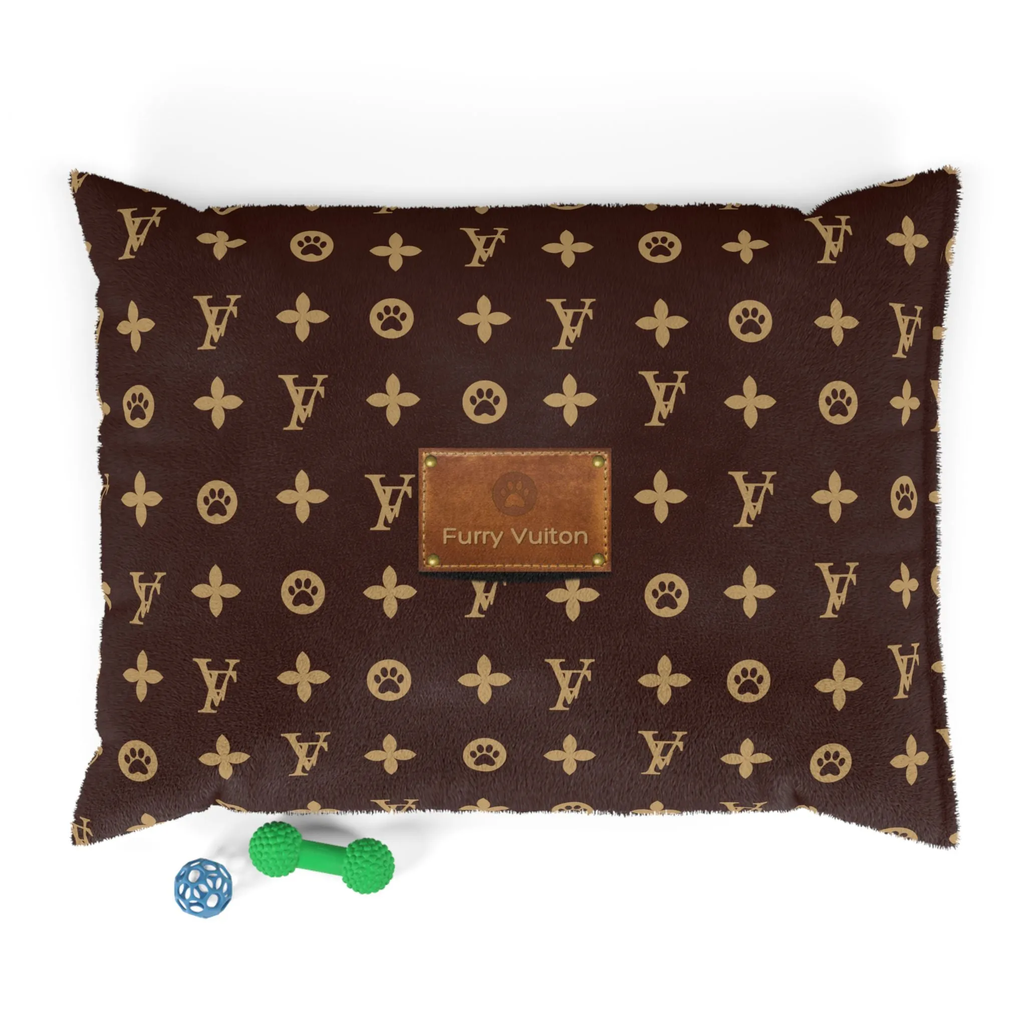 Furry Vuiton Faux-Designer Luxury Pet Bed
