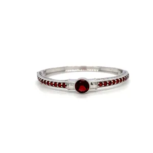 Garnet Bangle in .925 Sterling Silver - KSD 42024