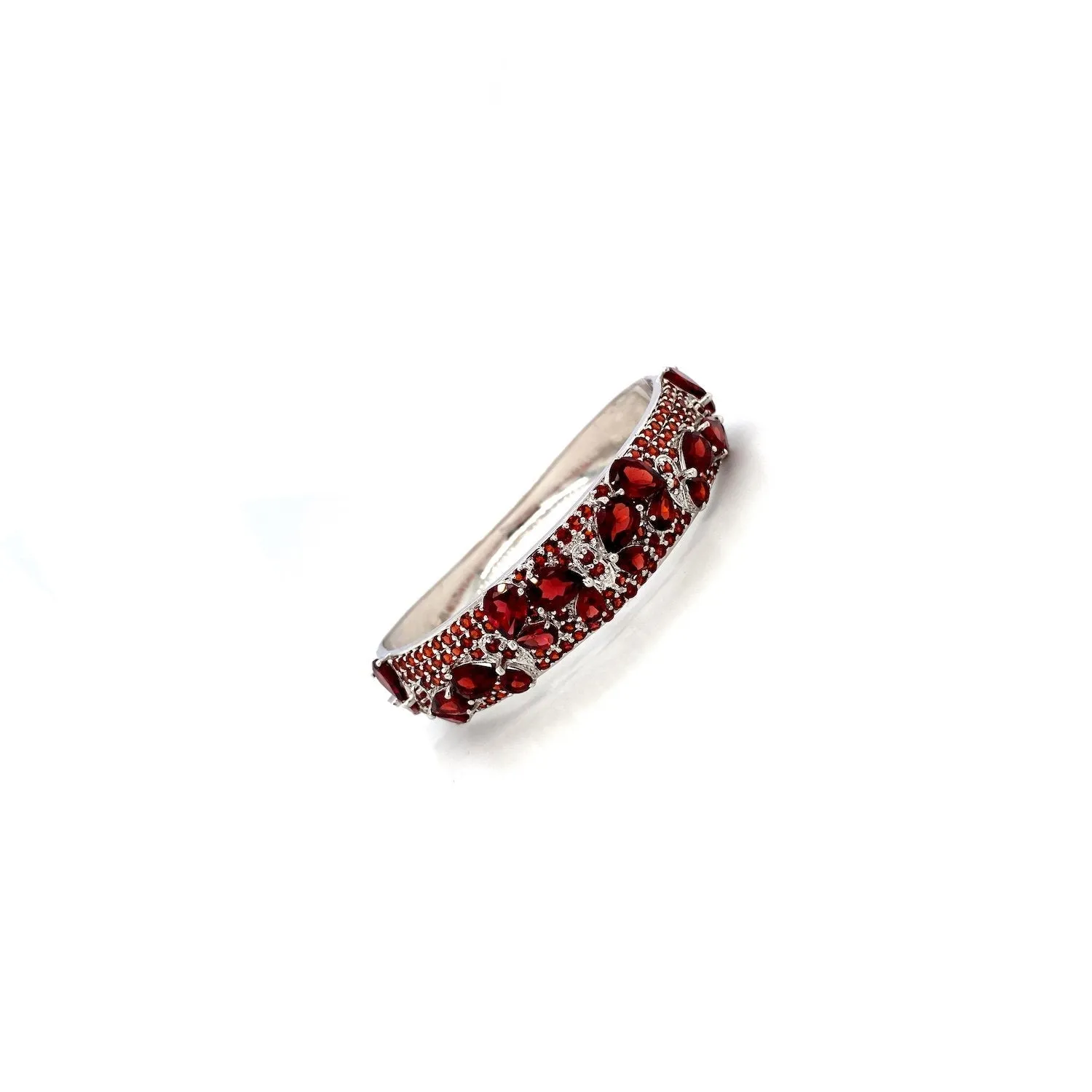 Garnet Bangle in .925 Sterling Silver - KSD 4671