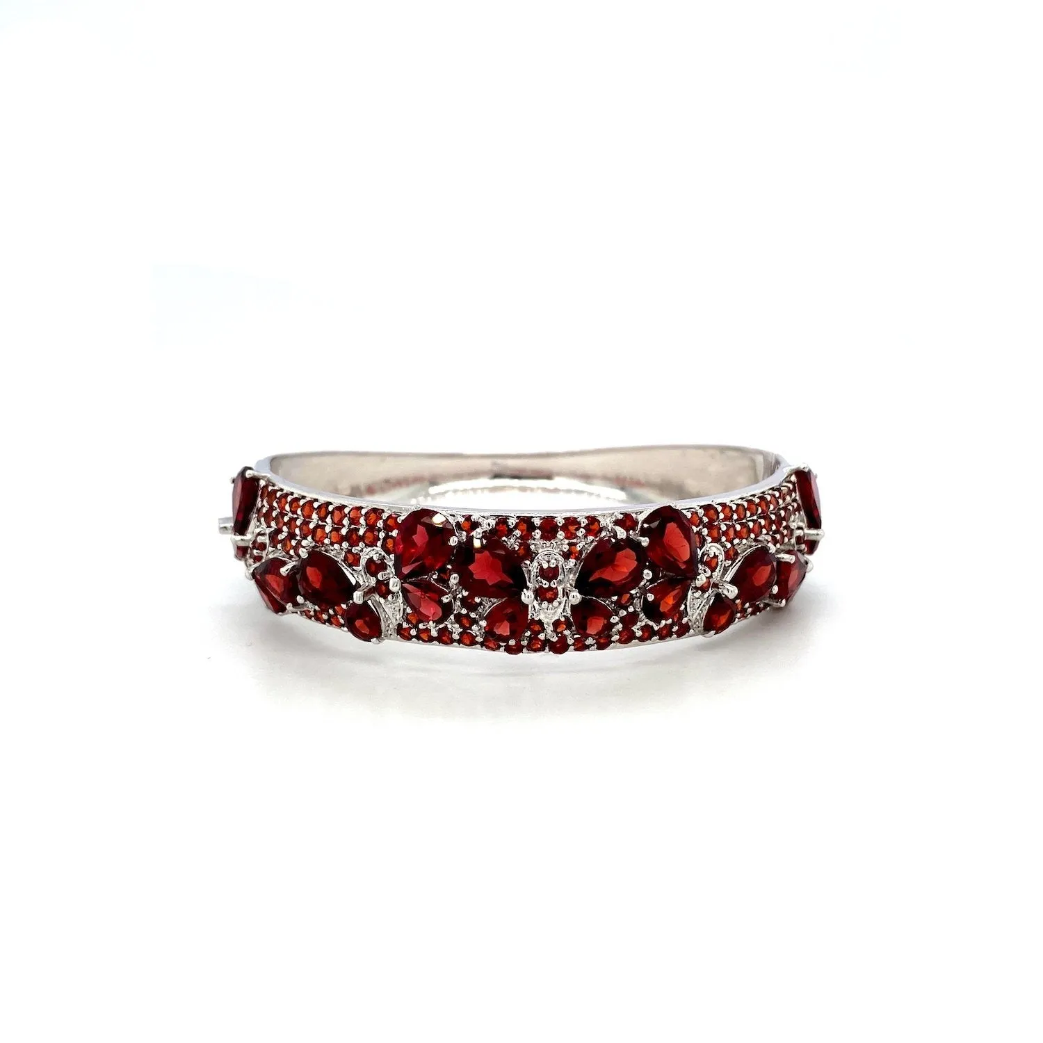 Garnet Bangle in .925 Sterling Silver - KSD 4671