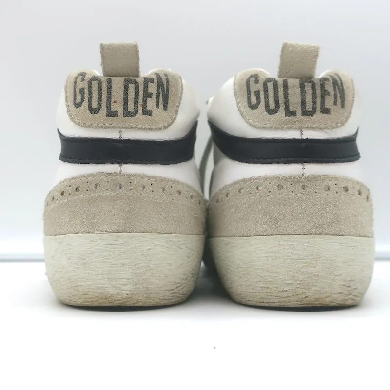 Golden Goose Mid Star Sneakers White & Silver Metallic Leather Size 38