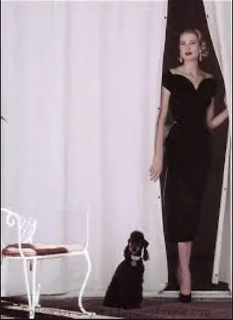 Grace Kelly Dress Black Velvet Prom Dress 1950s