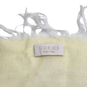 GUCCI Cotton Fringe Scarf - Pale Yellow