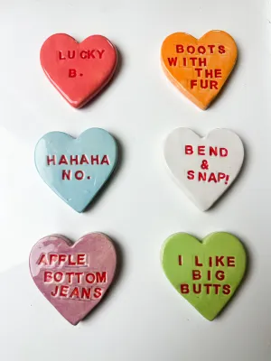 Half Dozen Ceramic Hearts ~ Set 92