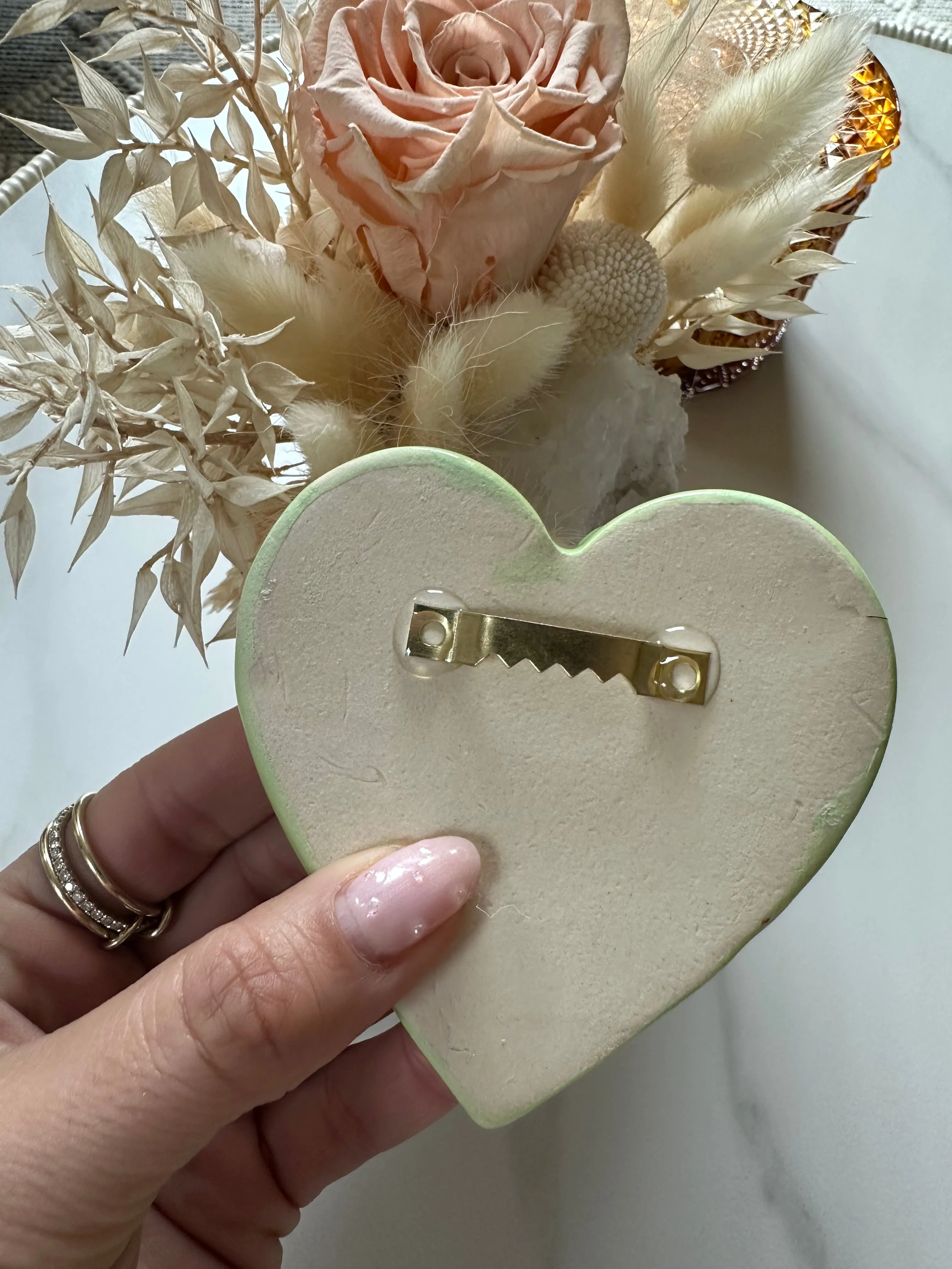 Half Dozen Ceramic Hearts ~ Set 92