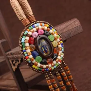 Handmade braided vintage Ethnic leather jewelry