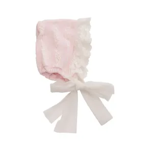 Haute Baby Girls Precious Blush Lace Layette Bonnet Newborn