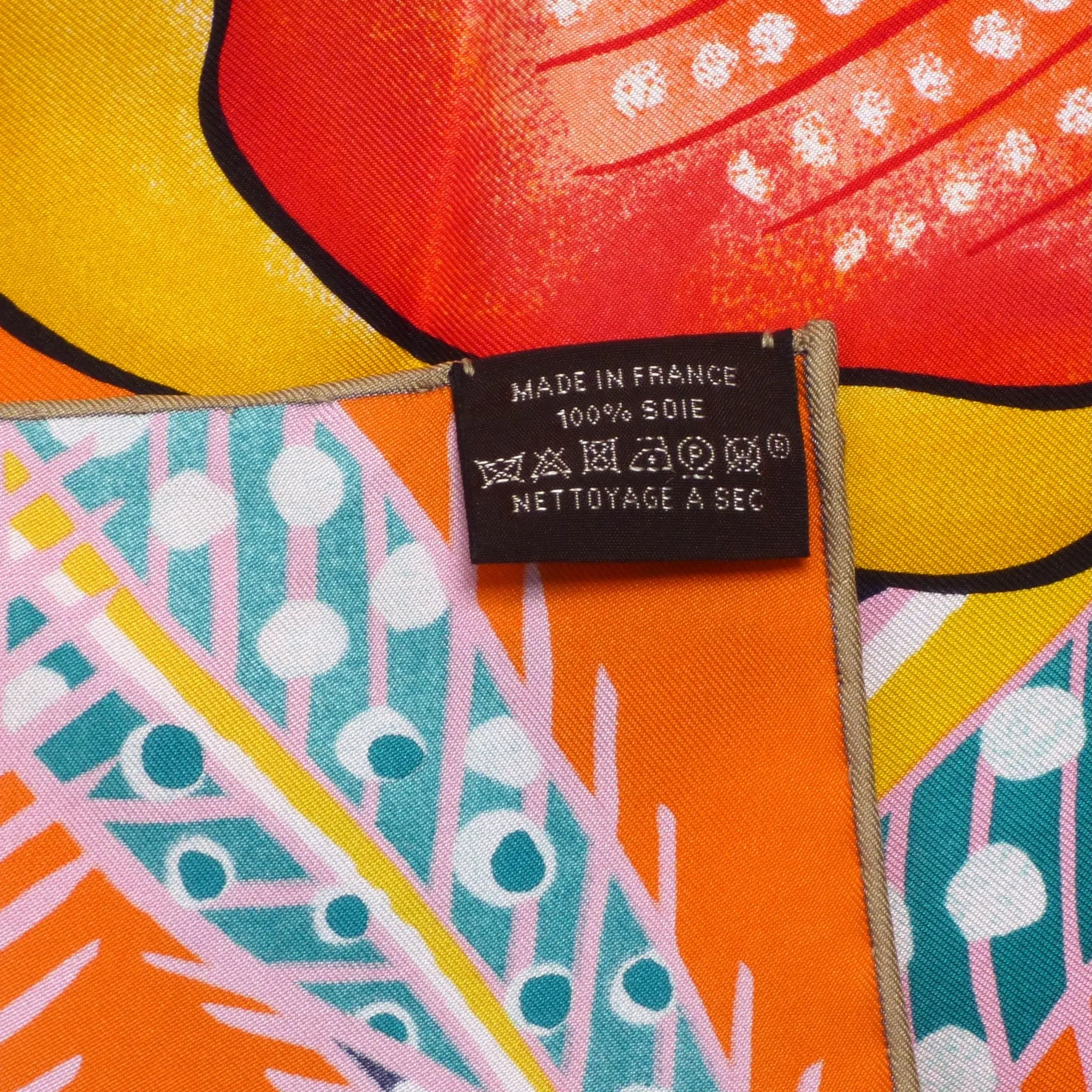 HERMES- "Baobab Cat" Print Silk Twill Scarf