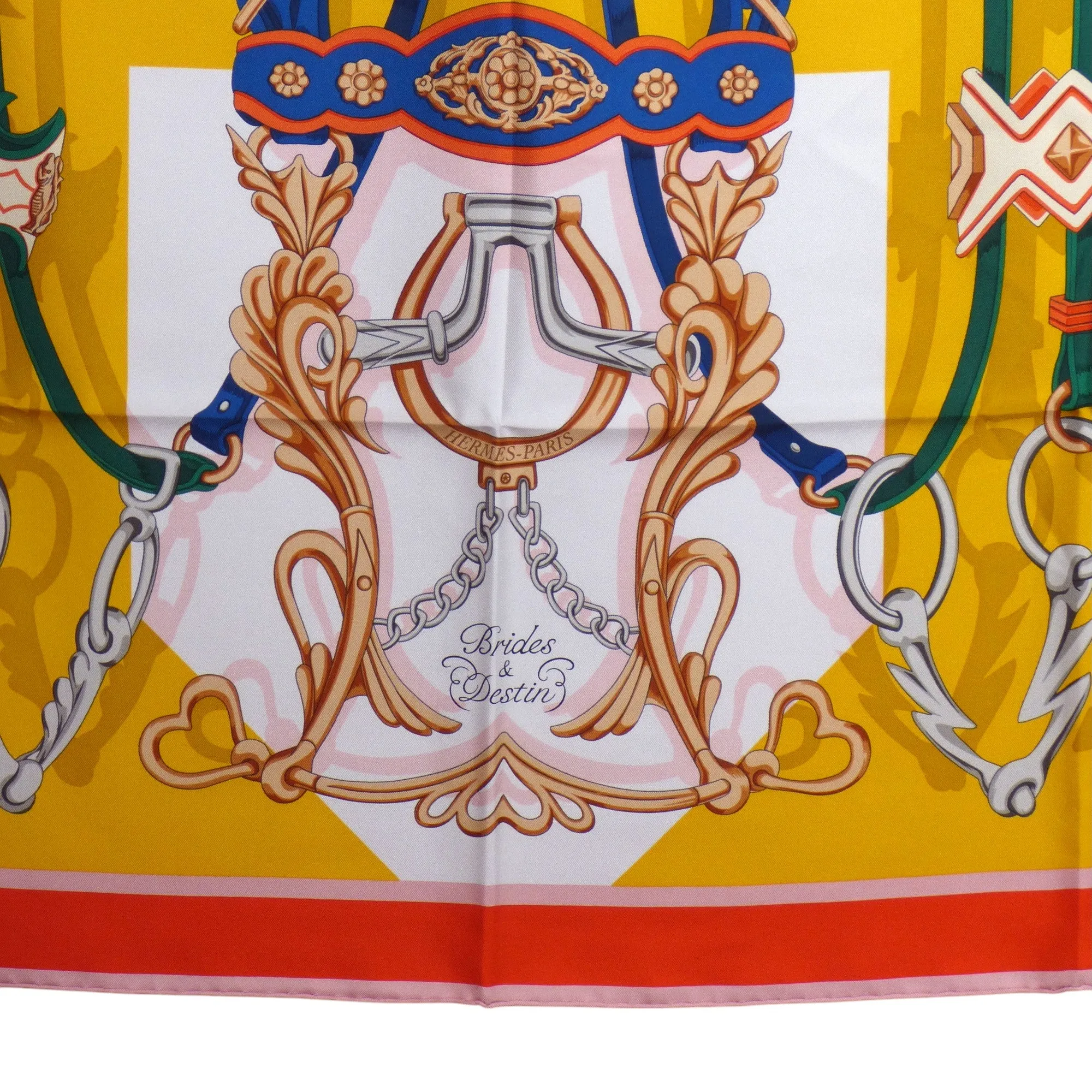 HERMES- "Brides & Destin" Print Silk Twill Scarf