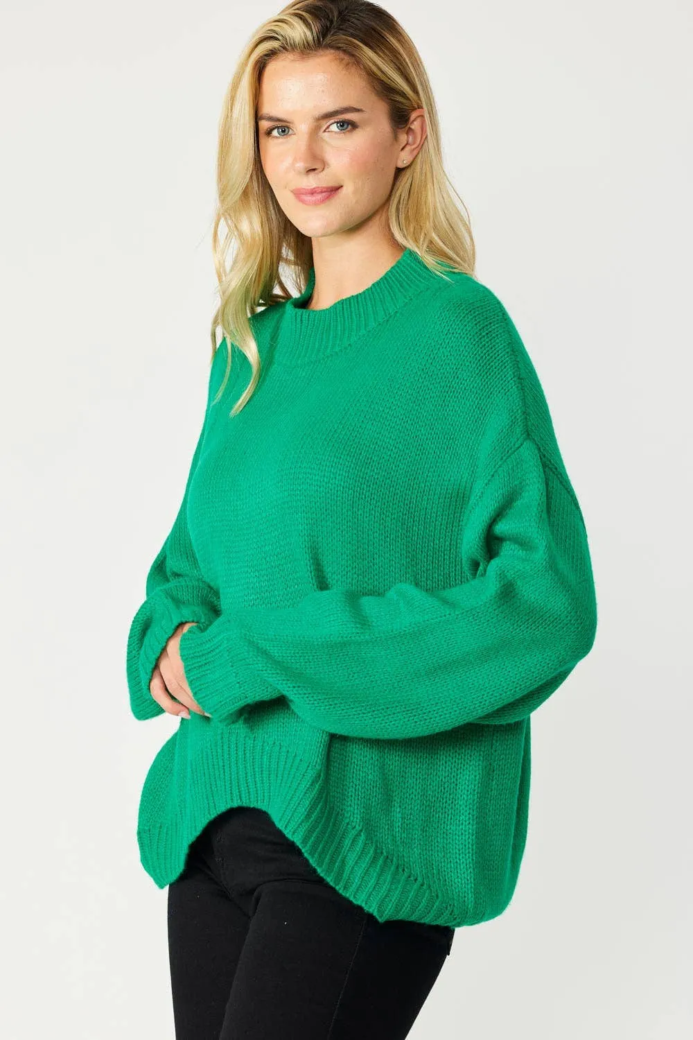 High Low Sweater | Emerald