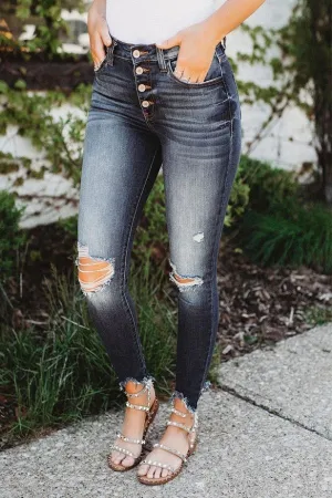 High Waist Hollow Out Jeans
