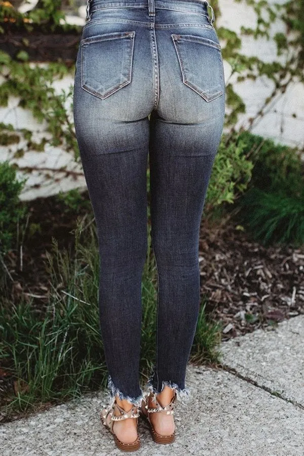 High Waist Hollow Out Jeans
