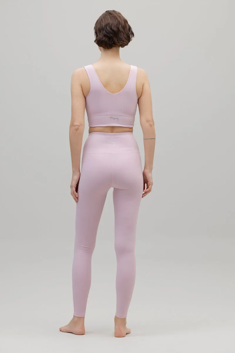 High-Waist Leggings Ripped Dawn Pink