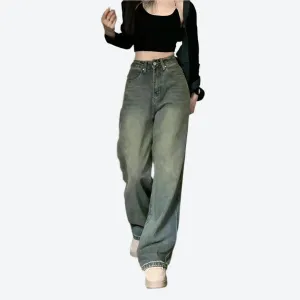High Waist Loose Fit Jeans Trousers