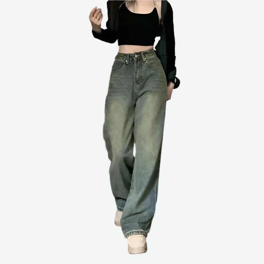High Waist Loose Fit Jeans Trousers
