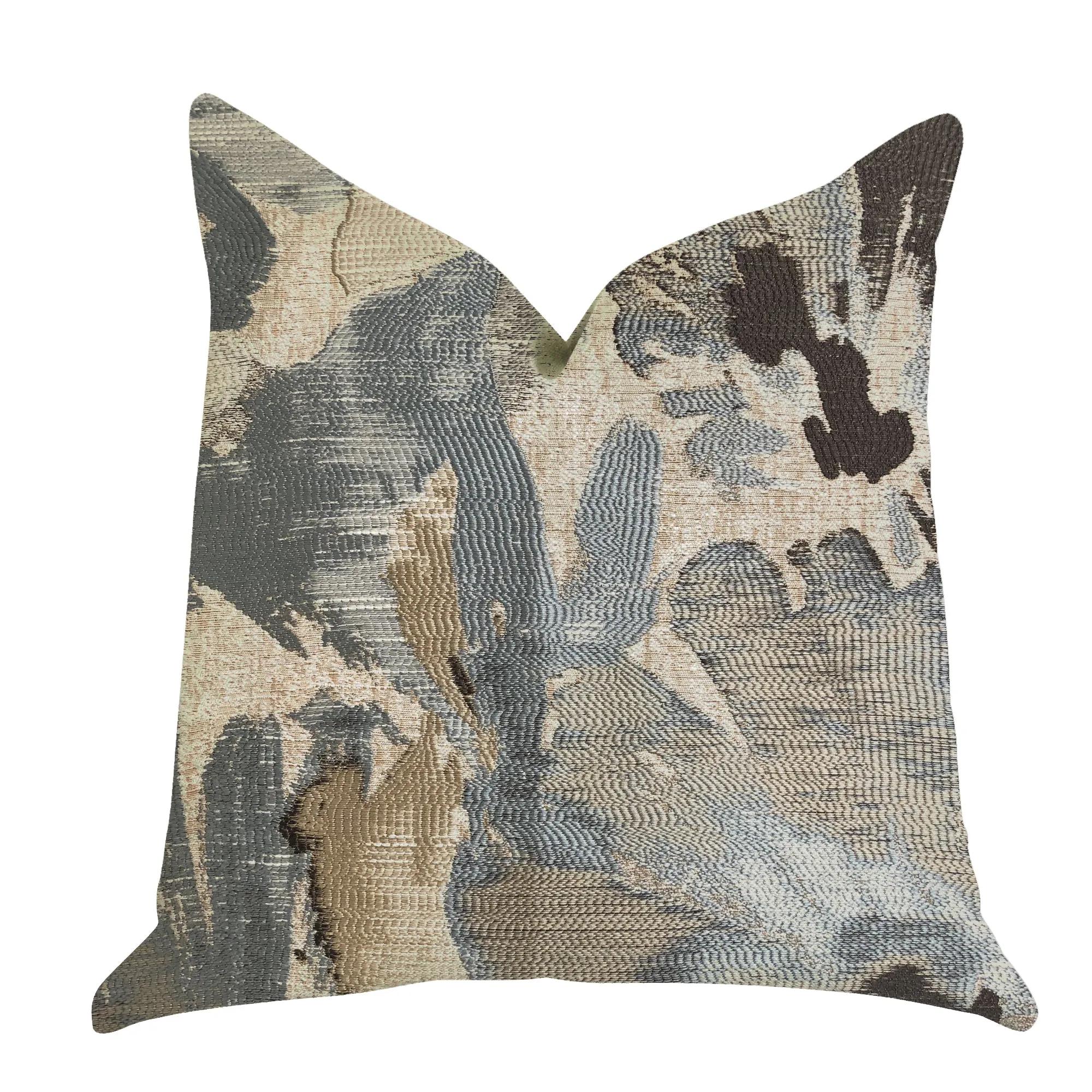Icy Blue Wildflower Luxury Throw Pillow