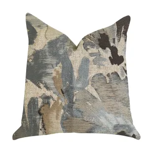 Icy Blue Wildflower Luxury Throw Pillow