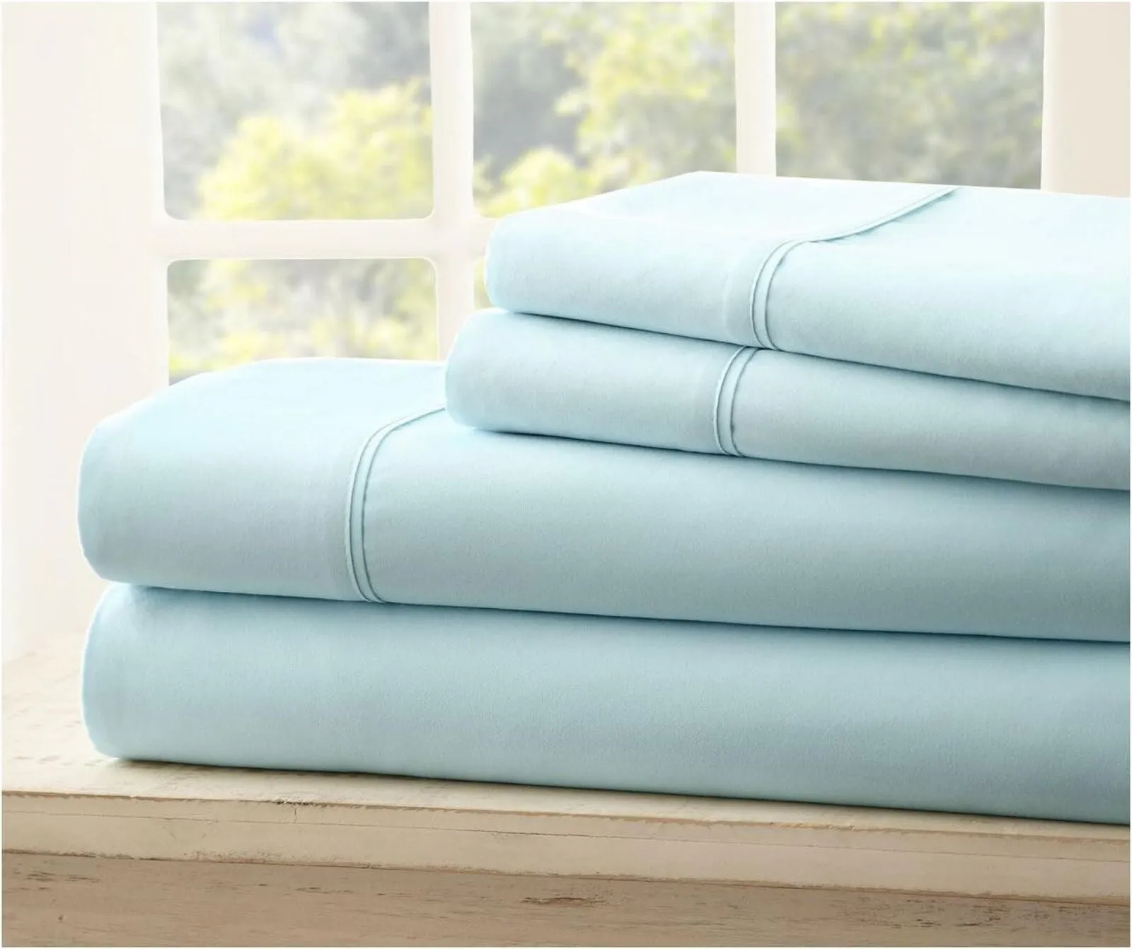 Ienjoy Home Bed Sheet Ultra Soft Microfiber 3-Piece Set Aqua Blue Twin XL
