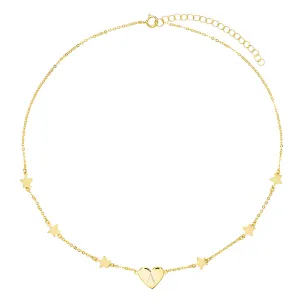 Initial Heart Stars Necklace