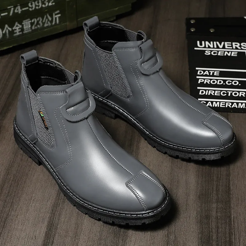 INSTOCK- Simple boots men's retro British leather boots