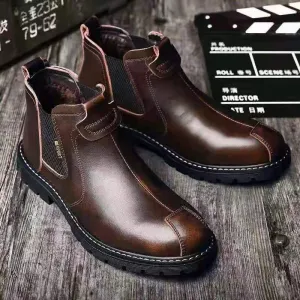 INSTOCK- Simple boots men's retro British leather boots