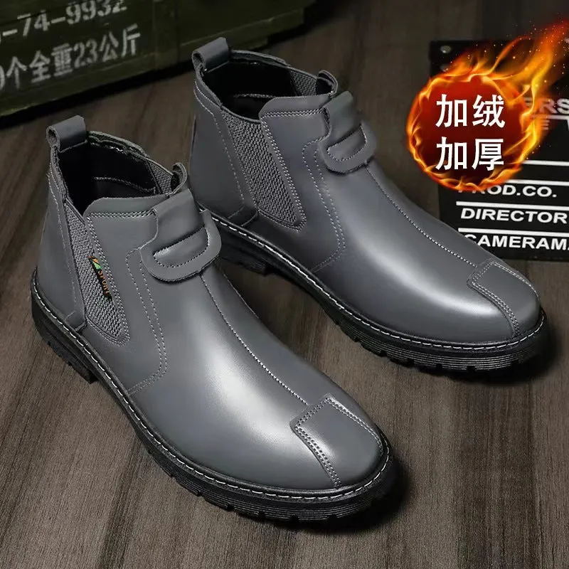INSTOCK- Simple boots men's retro British leather boots
