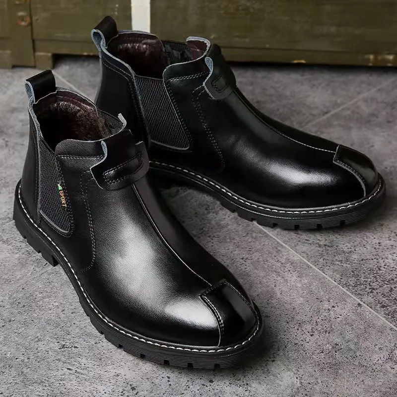 INSTOCK- Simple boots men's retro British leather boots