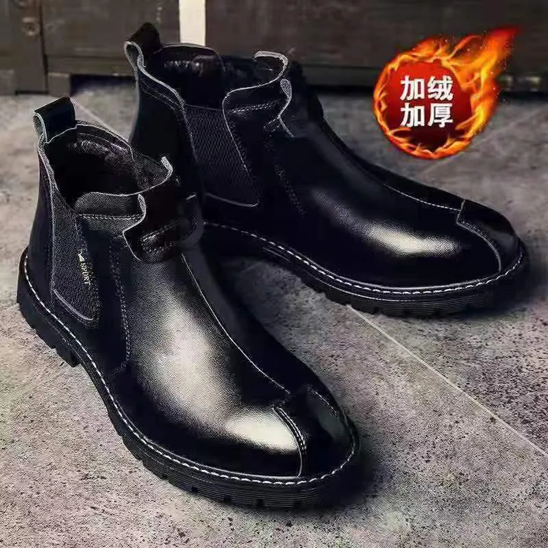 INSTOCK- Simple boots men's retro British leather boots