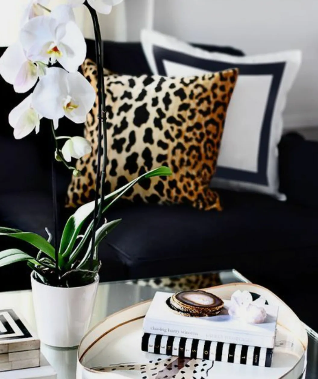Jaguar Pillow - Gold & Black Animal Print Designer Velvet Throw Pillow - Knife Edge