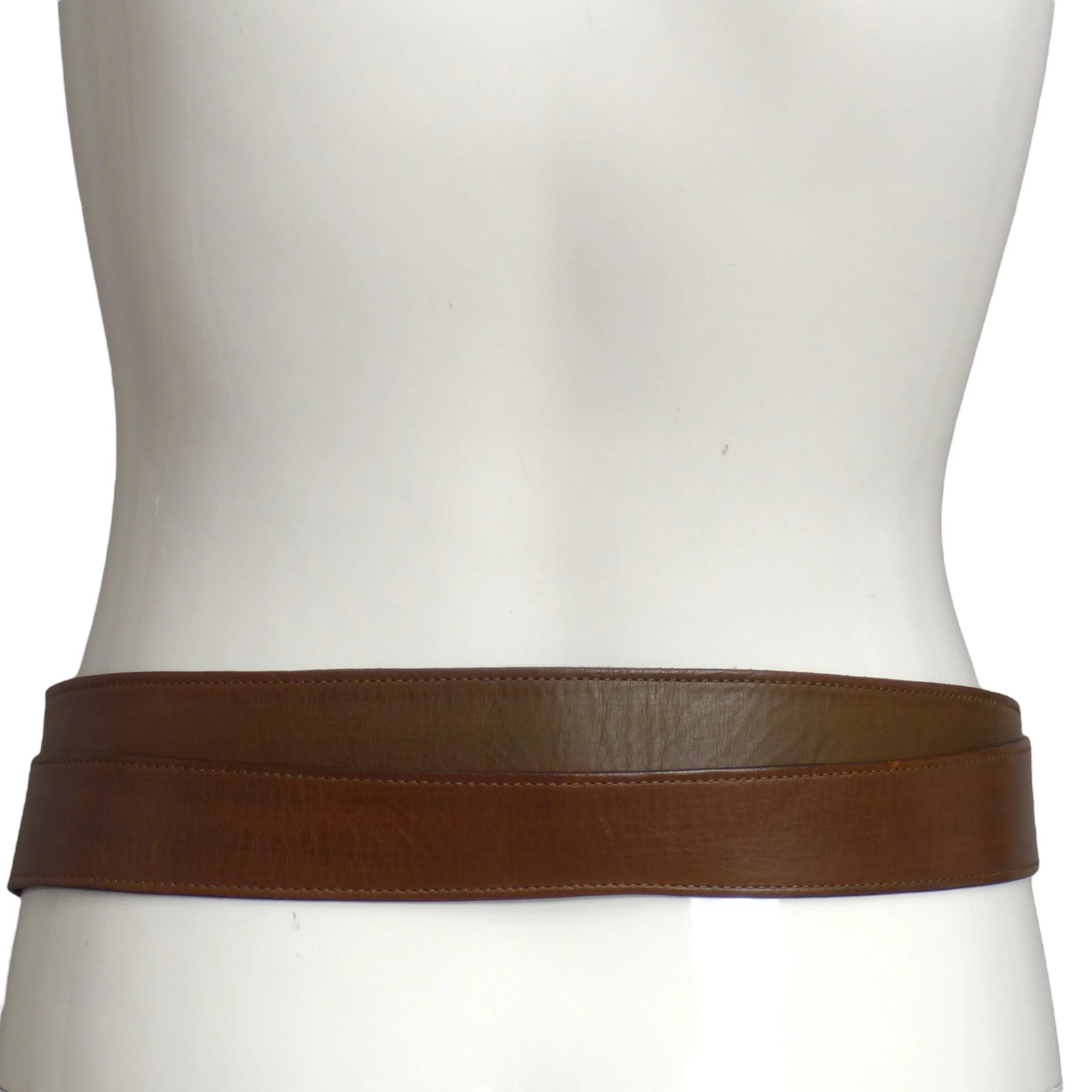 JOAN & DAVID- 1980s Brown Double Strap Belt, Size Med