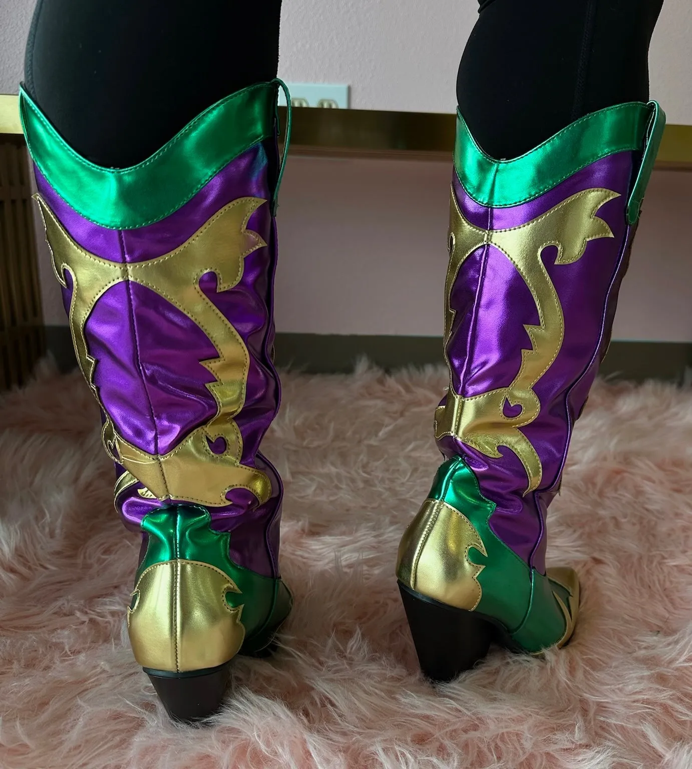JULIANA - SHOE-NAMI EXCLUSIVE Mardi Gras Multi Metallic Cowboy Boot
