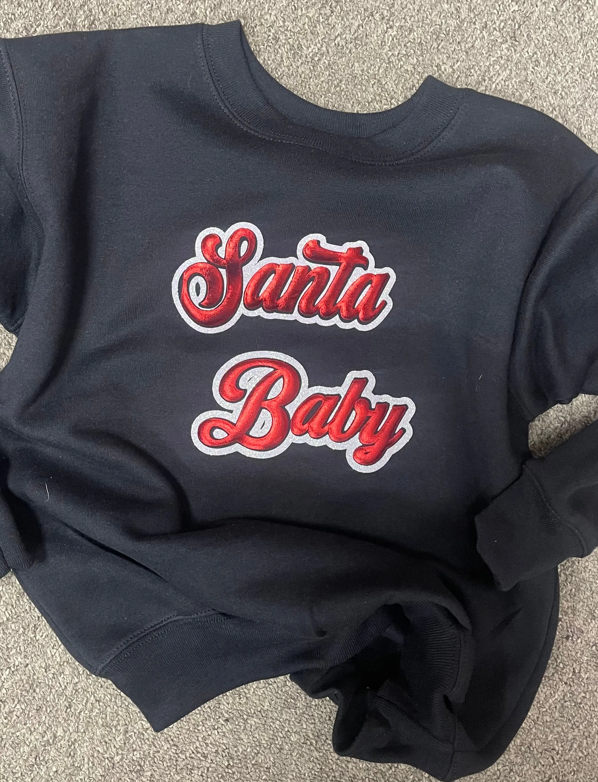 Kids Custom Metallic Santa Baby Sweatshirt