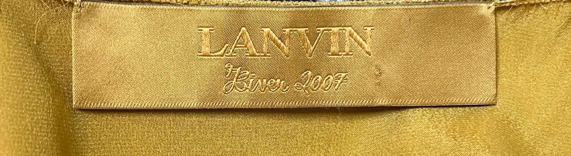 Lanvin F/W 2007 Golden Silk Charmeuse Ruched Mini Dress