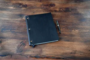 Large 3-Screw Vachetta Leather Journal - Onyx Black