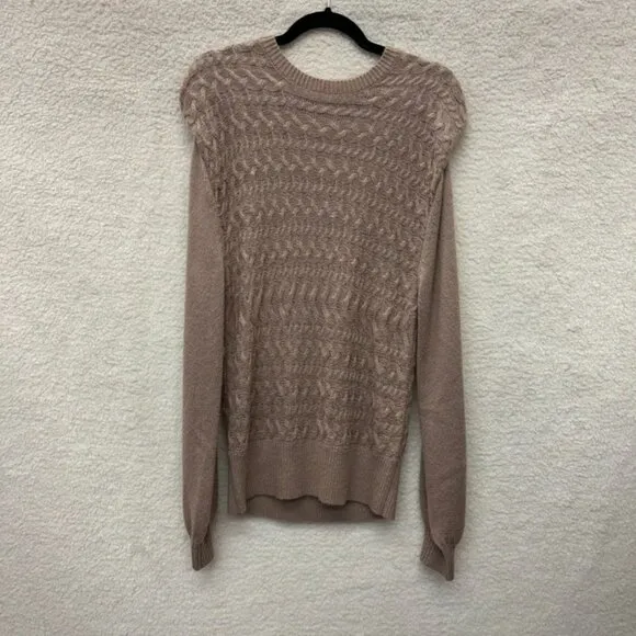 Large - 525 America - Cable Knit Shoulder Pad Sweater Rent the Runway $118 msrp