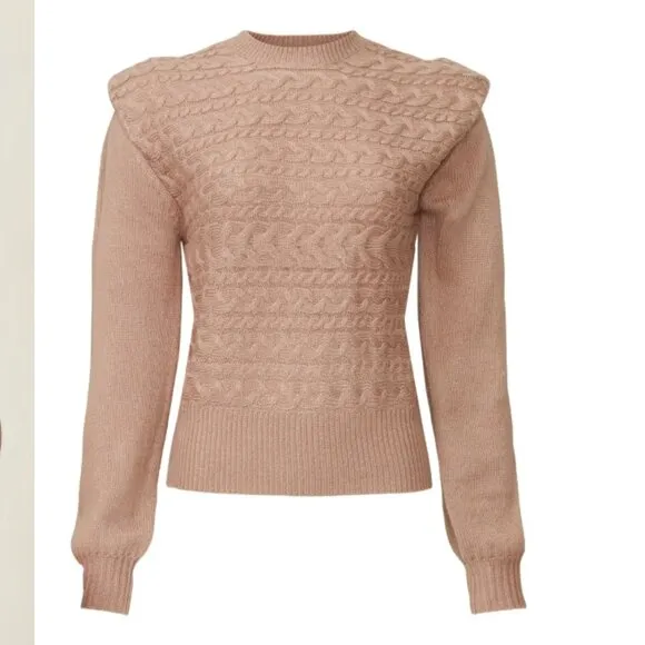 Large - 525 America - Cable Knit Shoulder Pad Sweater Rent the Runway $118 msrp