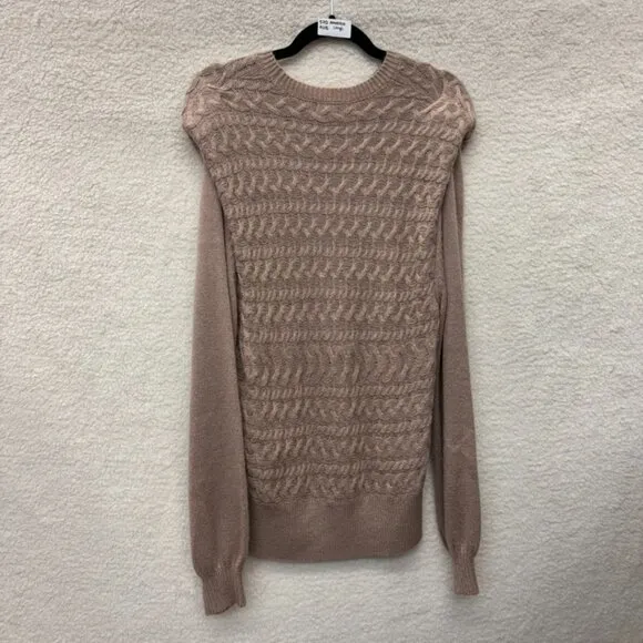 Large - 525 America - Cable Knit Shoulder Pad Sweater Rent the Runway $118 msrp