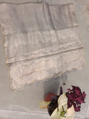 Latest and Exclusive Pure Banarasi Tissue Cutwork border Silk Saree