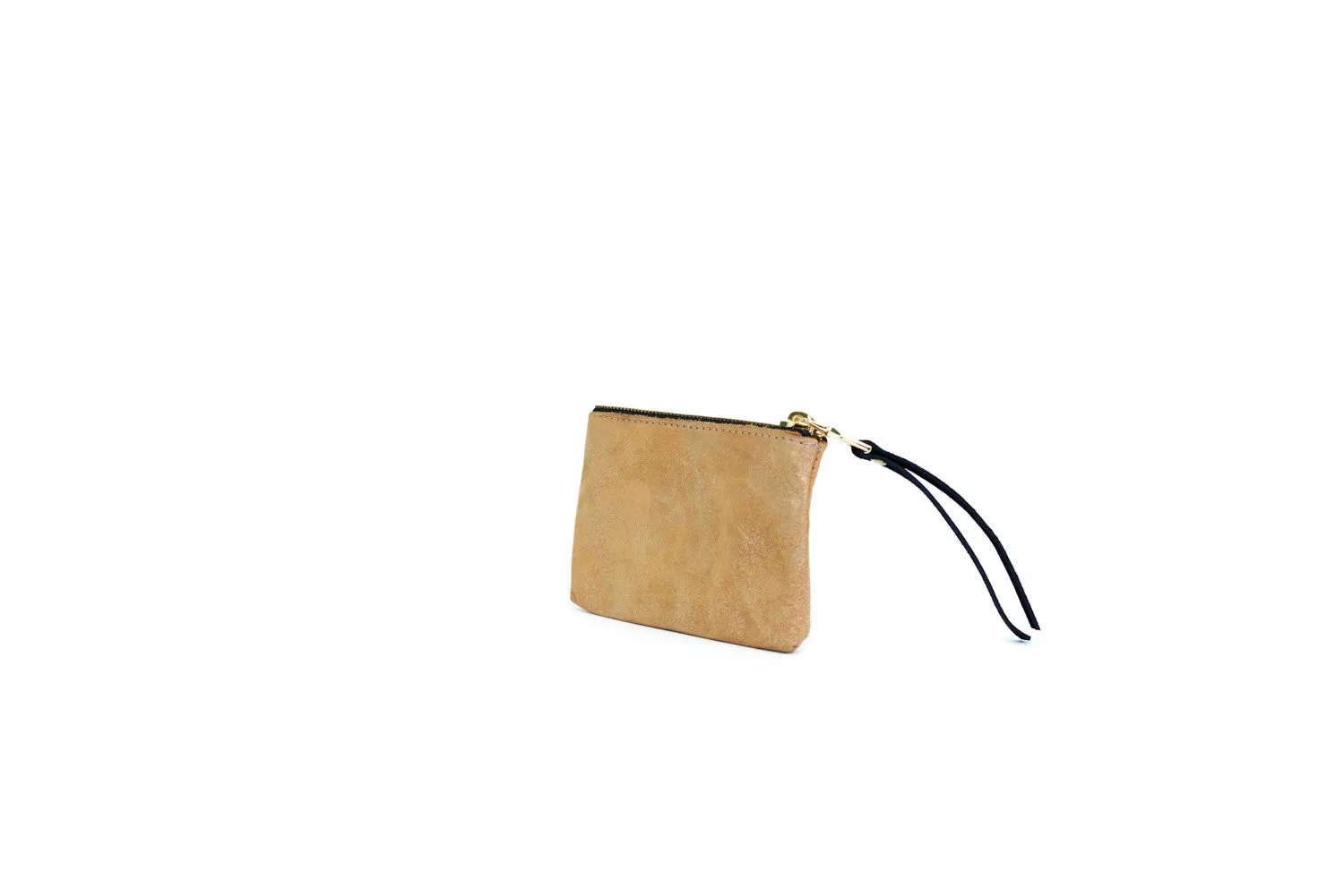 Leather Pouch, in Tan Gold Dust