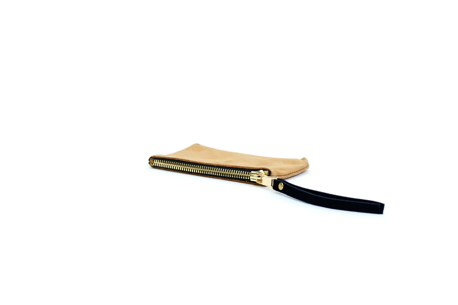 Leather Pouch, in Tan Gold Dust