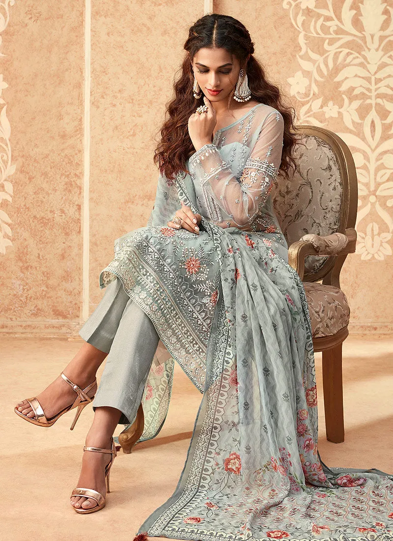 Light Blue Pakistani Salwar Kameez Suit