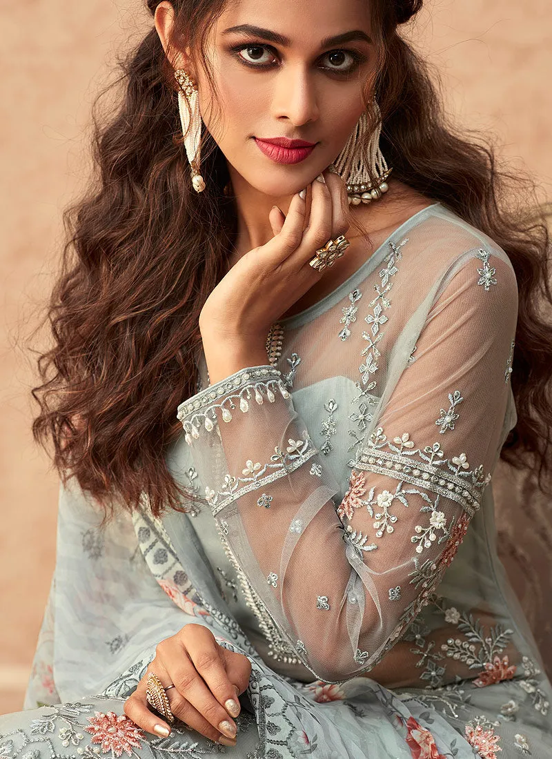 Light Blue Pakistani Salwar Kameez Suit