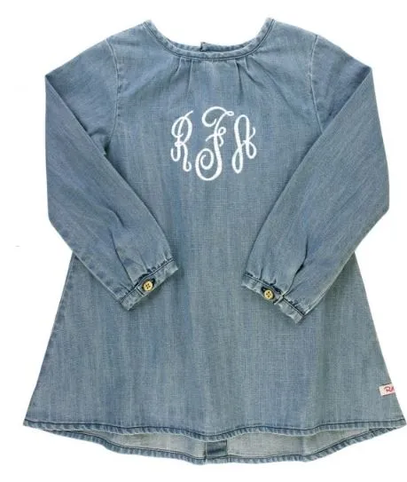 Light Wash Denim Button Back Dress