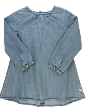 Light Wash Denim Button Back Dress