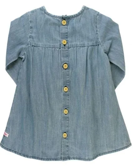 Light Wash Denim Button Back Dress