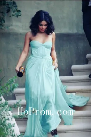 Long Mint Prom Dresses,Strapless Prom Dress,Evening Dress